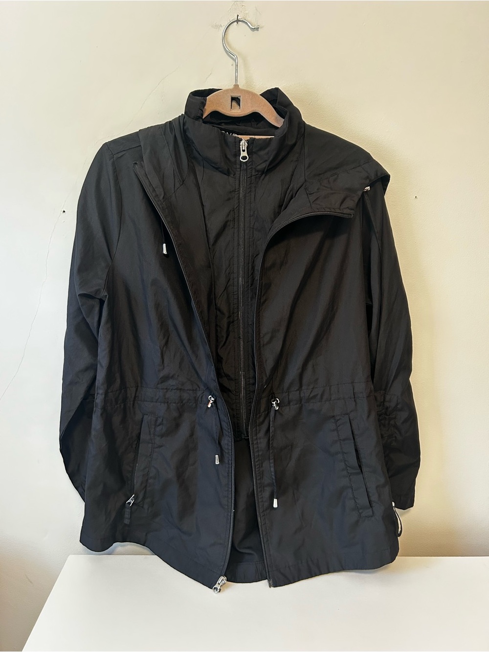 Jones New York Black Women's Coat with Zip Front